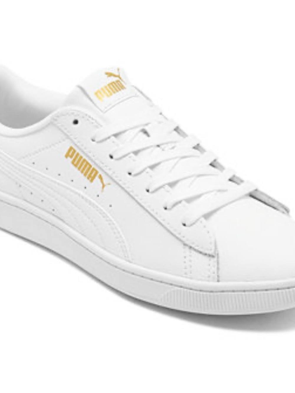 PUMA Vikky V2 white sneakers featuring gold branding women’s 8